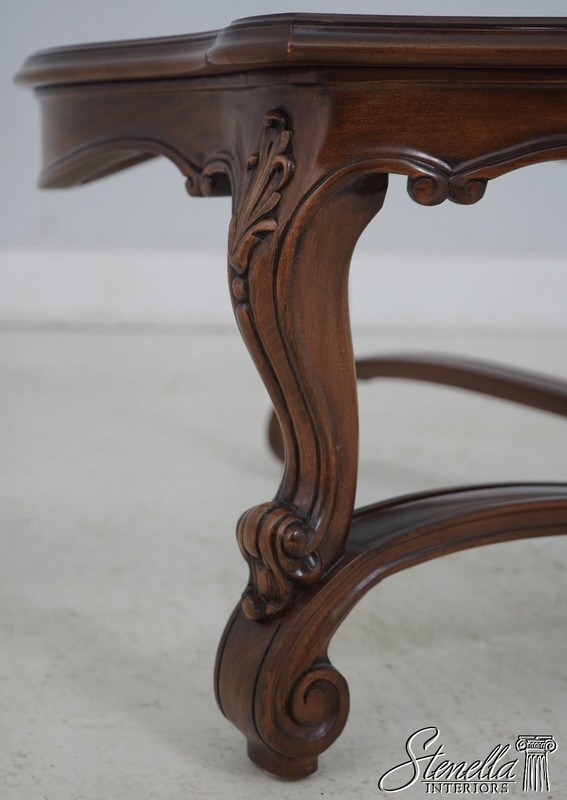 L64623EC: KARGES French Style Walnut Glass Top Coffee Table gallery