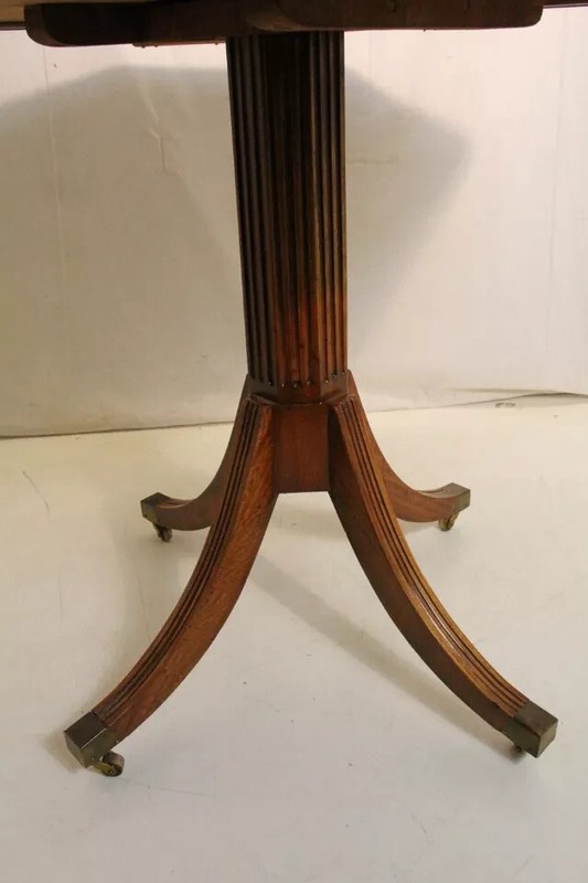 Charming Hand Made Regency Satinwood Center Table With Rosewood Banding gallery