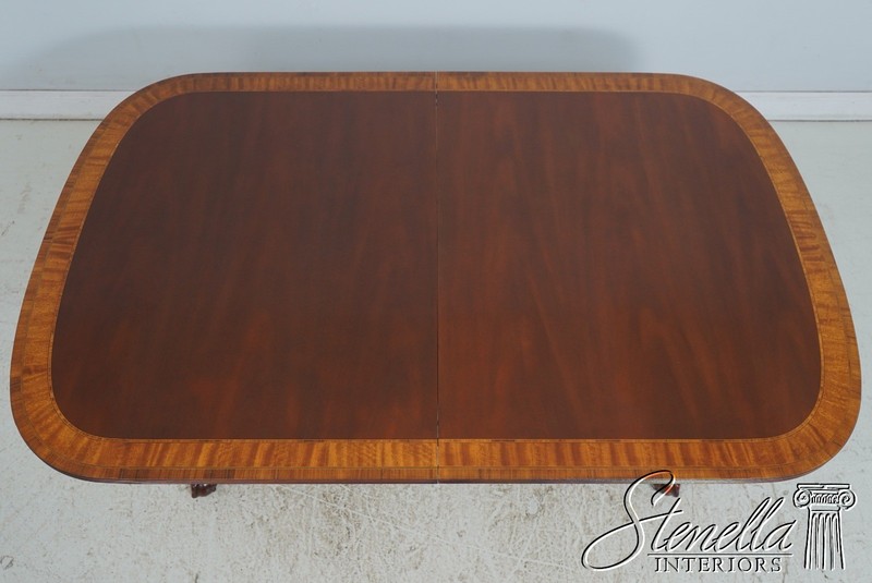 L69926: COUNCILL CRAFTSMEN Mahogany Inlaid Double Pedestal Dining Table gallery