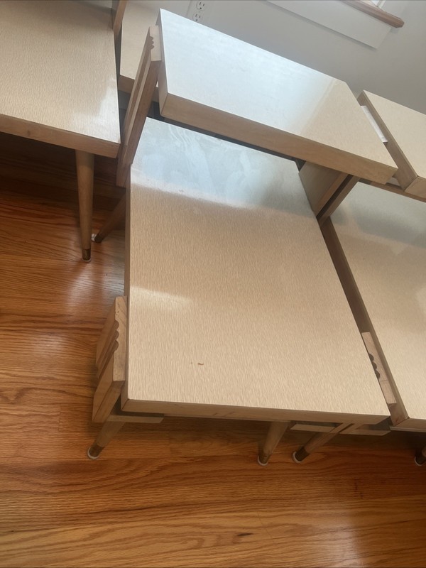 1950s Mid-Century Modern MCM Atomic Blonde End Table Nightstand (my grandmas) gallery
