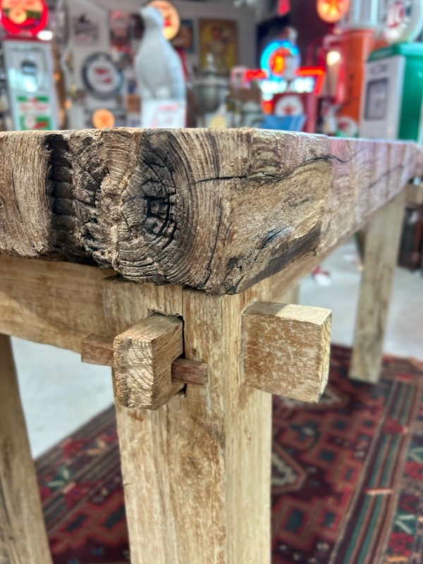 Reclaimed Wood Console Table, Mortise and Tenon Joinery gallery