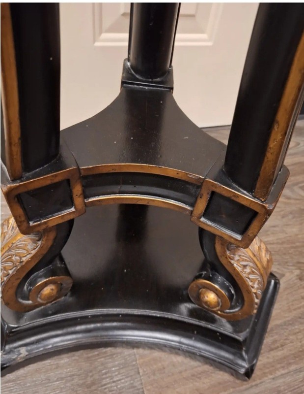 John Richard Empire Style Leather Top Gold Gilt Carved Plant Stand / Pedastal gallery