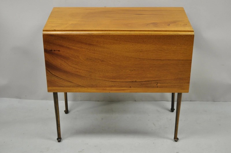 Antique American Colonial Cherry Wood Slender Leg Pembroke Lamp Side End Table gallery