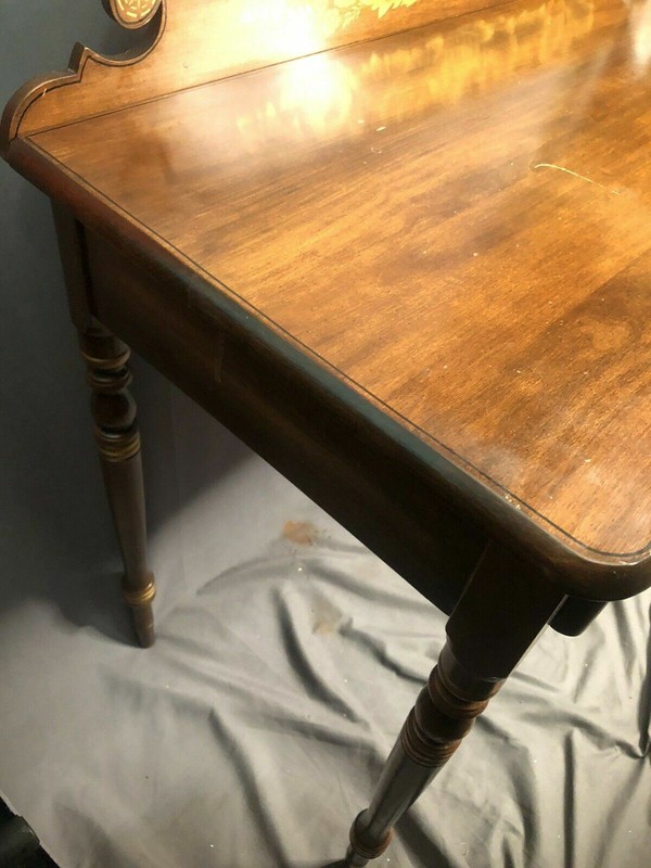 Lambert Hitchcock Federal Style Two Drawer Wood Writing Desk Mid 20th Century gallery