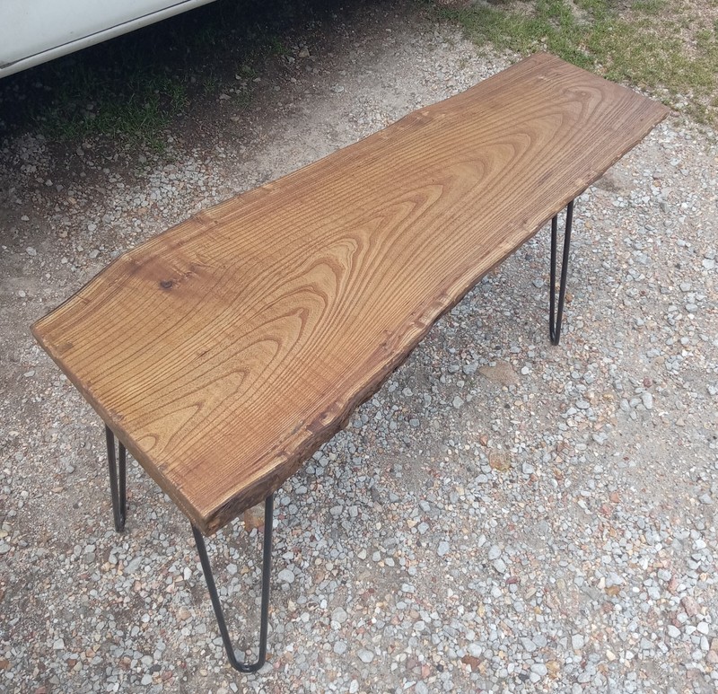 Mid Century Maple Slab Live Edge Coffee Table (CT-272)