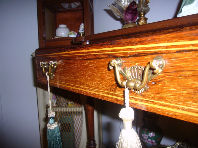 FINE REGENCY (1830) DRAWING ROOM TABLE, ROSEWOOD & MAHOGANY w ORIGINAL BRASS gallery