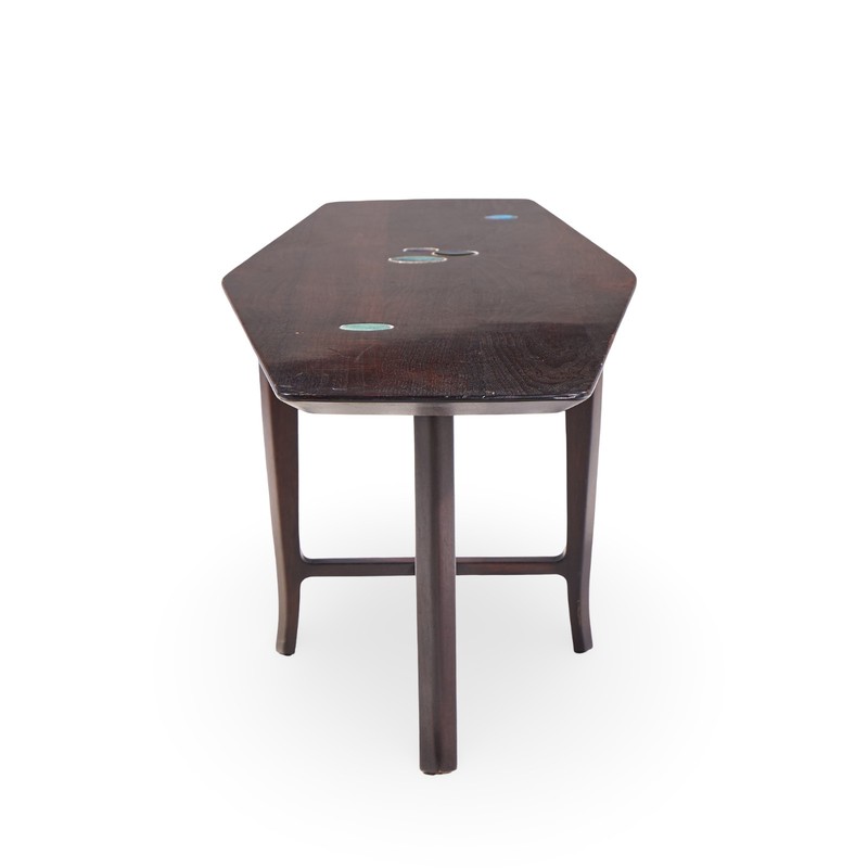 Edward Wormley for Dunbar 5632 Walnut, Mahogany with Natzler Tiles Coffee Table gallery