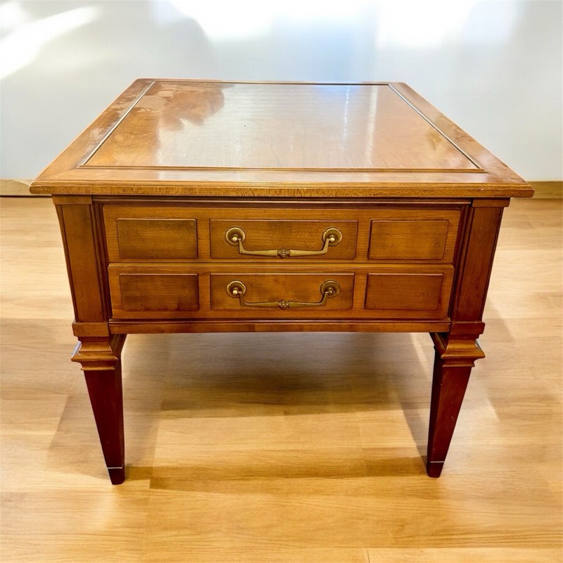 1960 Antique Mid Century Modern HEKMAN Large Nightstand 2 Drawers End Side Table