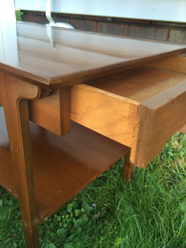 Antique very end table with Single Drawer 1940-1950 gallery