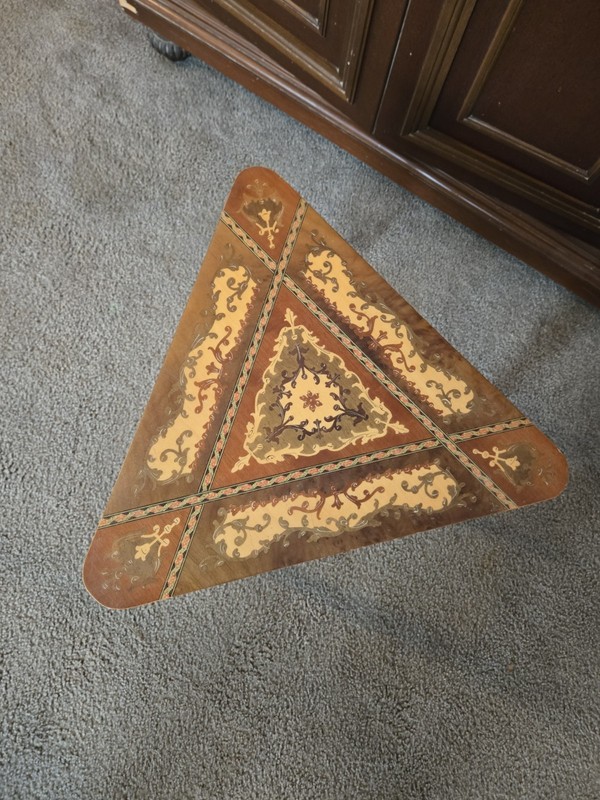 Vintage Italian Marquetry Musical Side Table