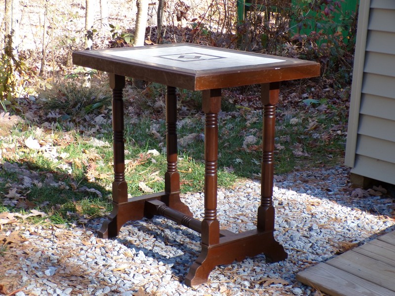 Antique Victorian Walnut Inlay Parlor Library Table Trestle Work Table gallery