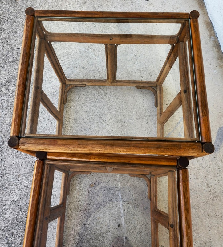 Franco Albini Style Bamboo Nesting Tables gallery