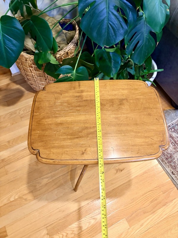 Ethan Allen Maple Spider Feet Tilt-Top Tray Side Wood Table gallery