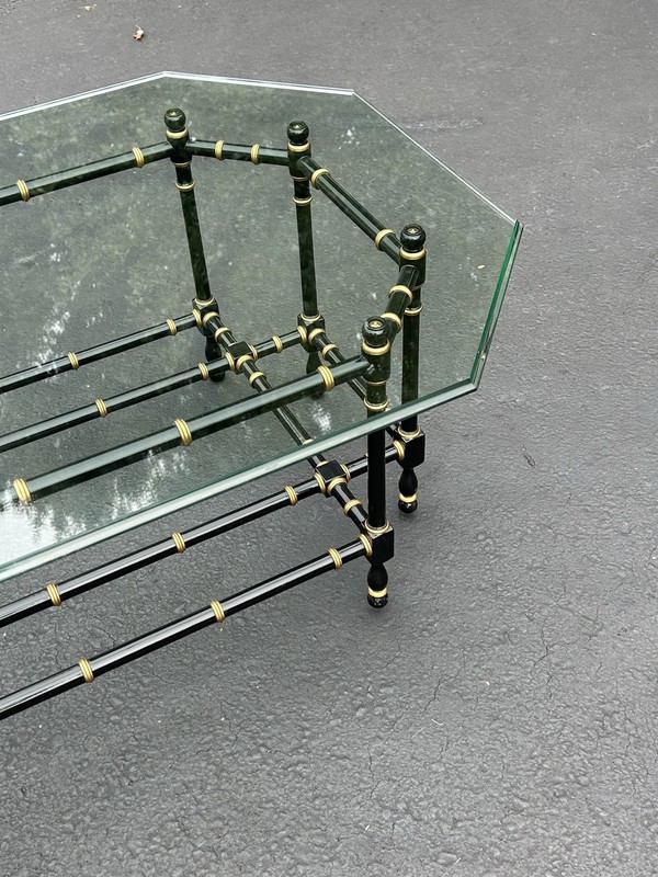 Kindel Faux Bamboo Glass Top Coffee Table Model 66-862 gallery