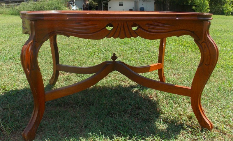 Walnut Mahogany Carved Inlaid Coffee Table (RP-CT71)