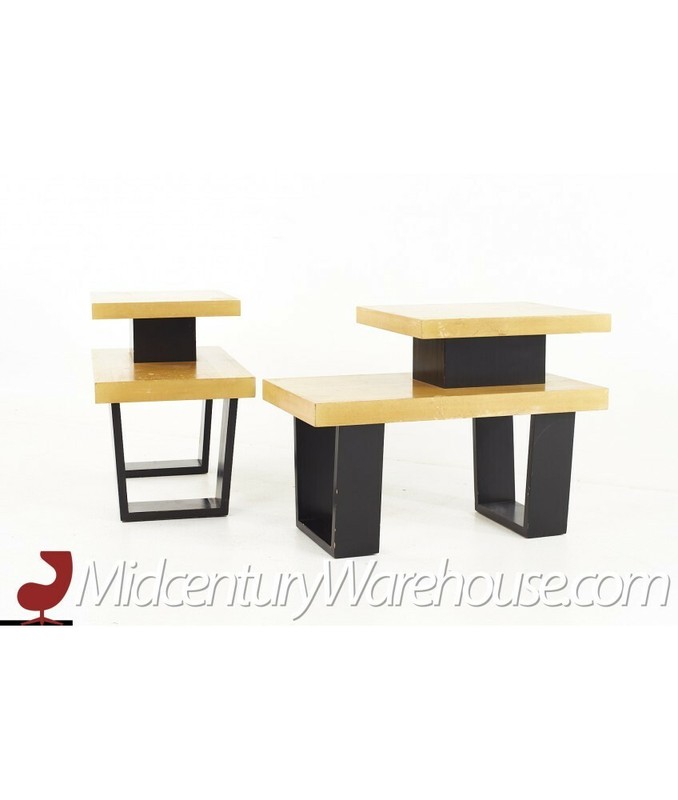 Paul Frankl Mid Century 2 Tier End Side Tables - A Pair gallery