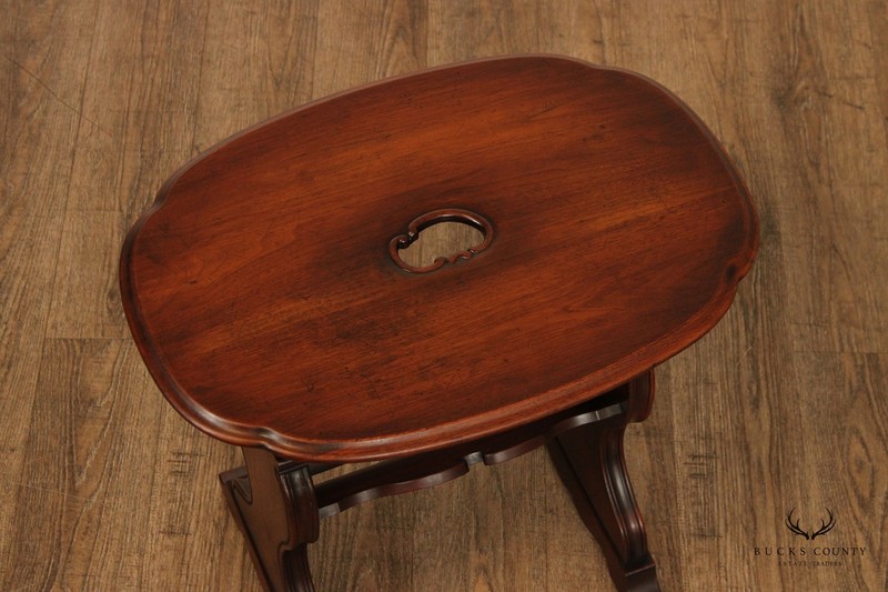 1920s Custom Crafted Walnut Magazine Book Stand Side Table gallery