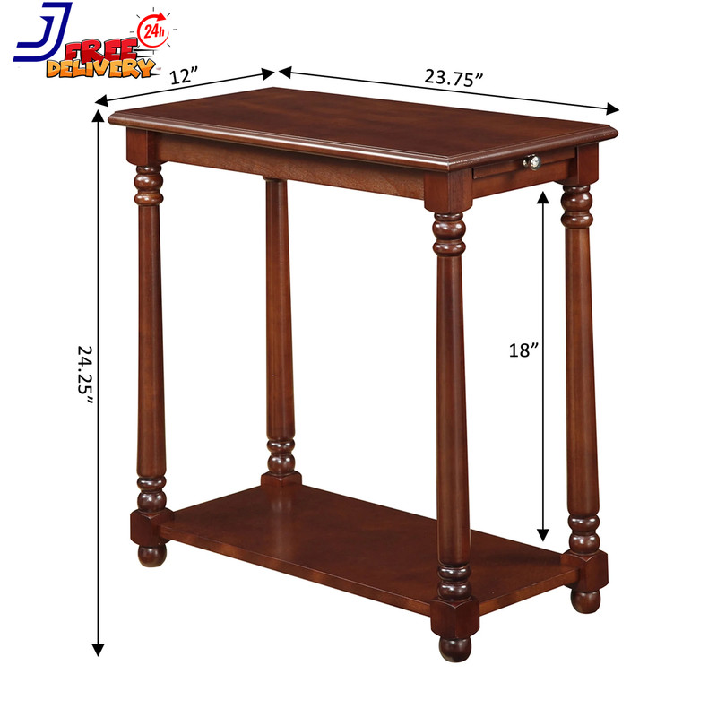 Small Narrow Chair Side End Table Accent For Living Room Office Furniture Thin gallery