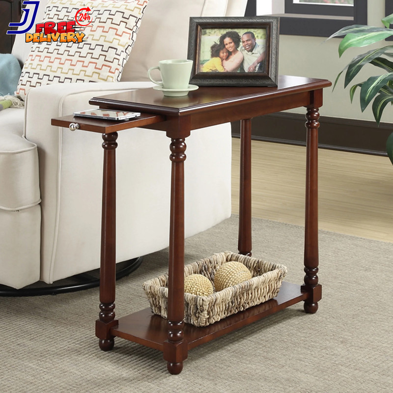 Small Narrow Chair Side End Table Accent For Living Room Office Furniture Thin gallery
