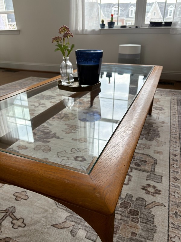 Vintage Lane Silhouette MCM Coffee Table 1044-01 Walnut & Glass - Nov 1964 gallery