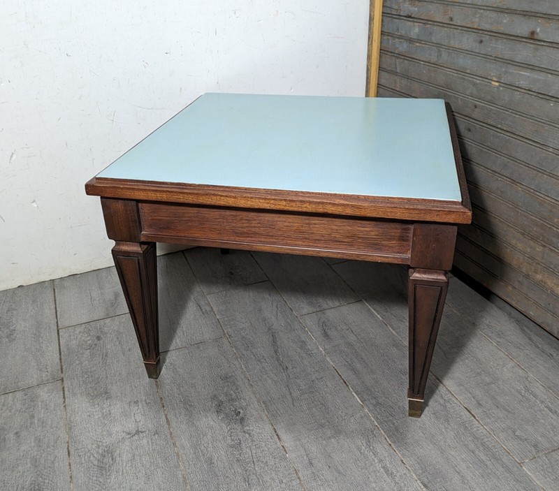 Vintage English Regency/Neoclassical Wood Side Table Brass Feet Shabby Chic