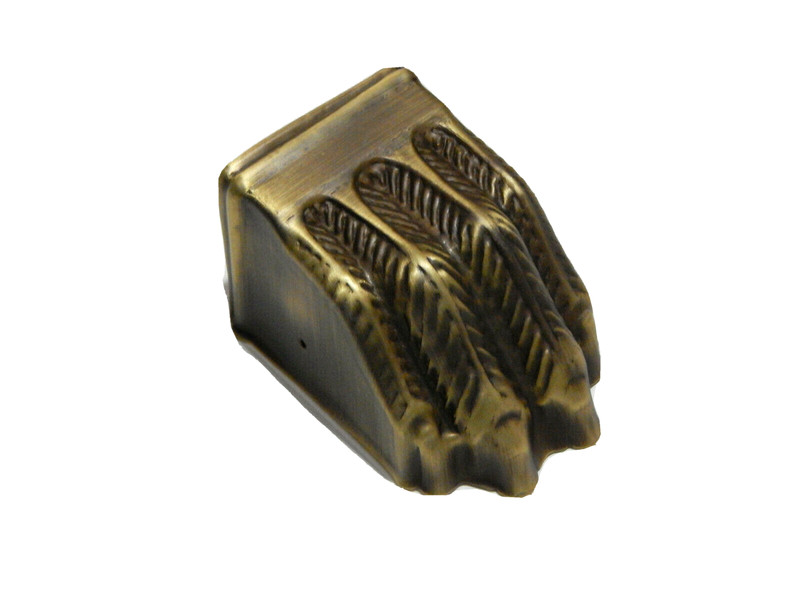 Table Leg Claw Foot Cap Duncan Phyfe Style Large Stamped Brass Antique Finish gallery