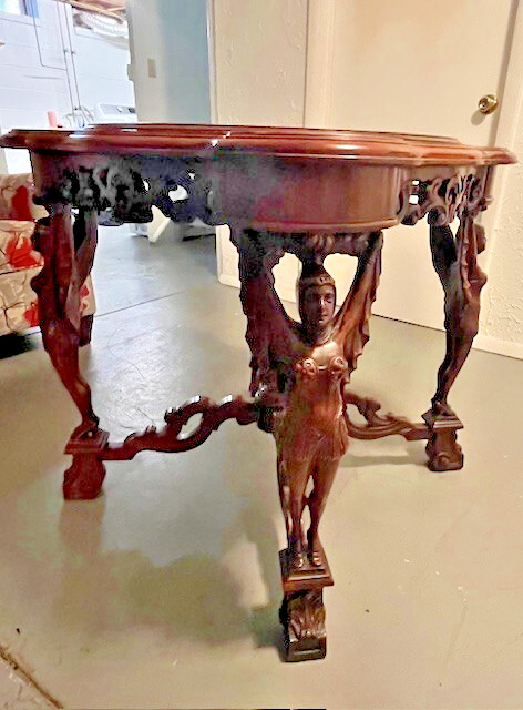 Antique Victorian Carved Table - Egyptian Revival Style Circa 1870's gallery