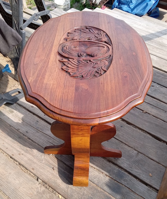 Walnut Carved Empire Side Table / End Table (ET183) gallery