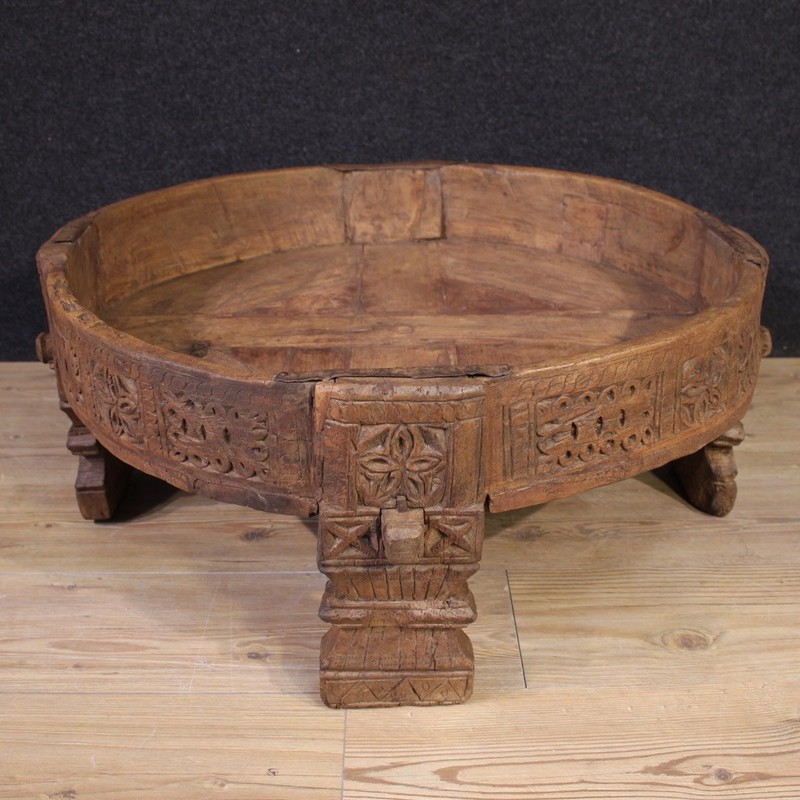 Indian coffee table furniture in wood oriental planter antique style 20th cent gallery