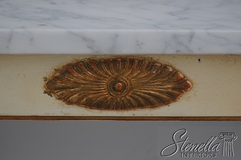 L70476: PALLADIO Vintage Italian Creme Painted Console Table w. Mirror gallery