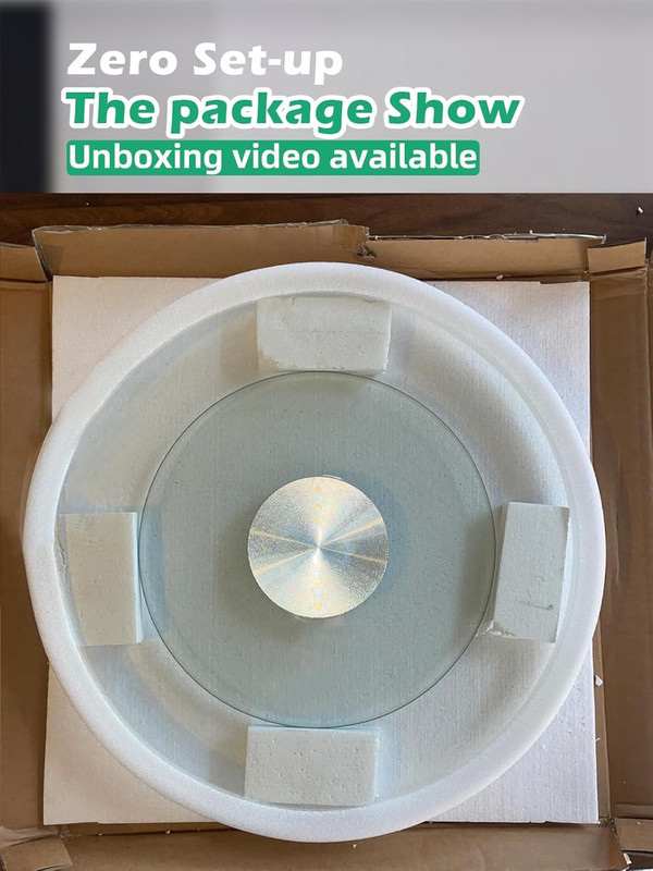 18.9" Glass Lazy Susan Rotating Tray - Smooth & Silent Dining Table Accessory gallery