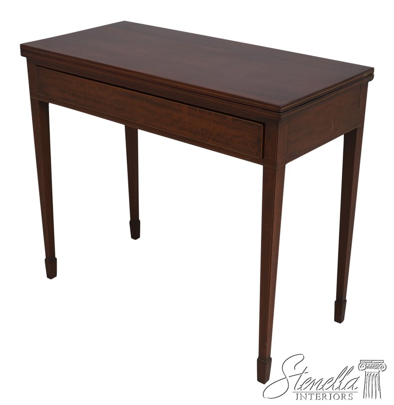 F66811: Antique 19th Century Inlaid Mahogany Flip Top Table