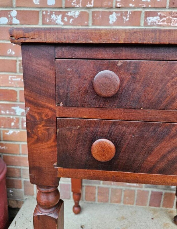 Antique Cherry End Table Plant Fern Stand Night Stand 2 Drawer gallery