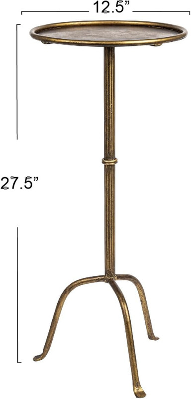 Metal Martini Cocktail Table, Antique Brass gallery