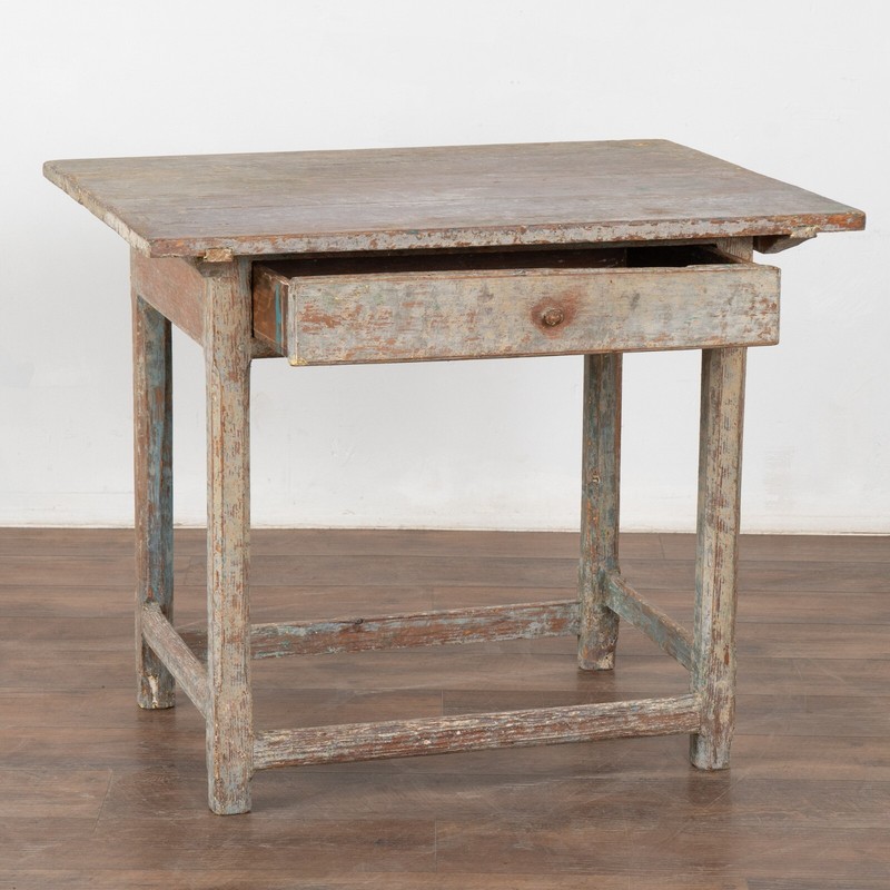 Original Gray Painted Pine Swedish Side Table, circa 1820-40 gallery