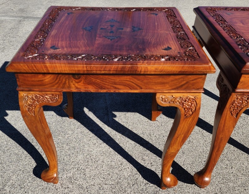 Anglo Indian Walnut Side Tables Pair gallery