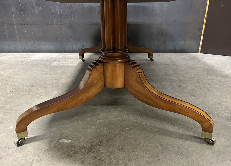 Dramatic John Widdicomb Dual Pedestal Mahogany 125" Dining Table; Exotic Veneers gallery
