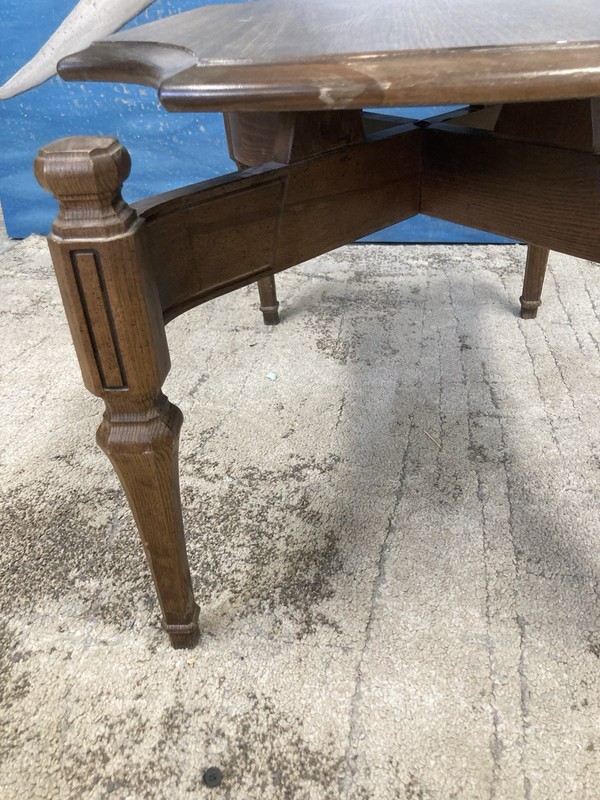 Unique Vintage Mid Century Modern Spanish Gothic Baroque Floating Top End Table gallery