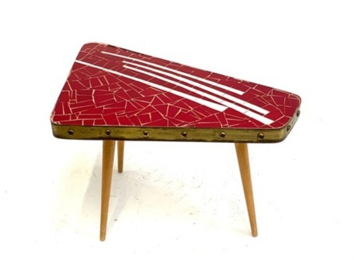 German mid century 1963 side table mosaic top By Artist Helmut Gebhardt, Lamp gallery