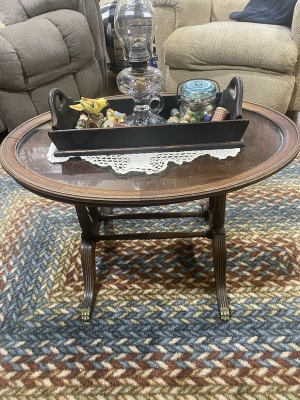 Grand Rapids Oval Coffee Table/Brass Claws gallery