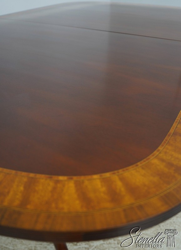 L69926: COUNCILL CRAFTSMEN Mahogany Inlaid Double Pedestal Dining Table gallery