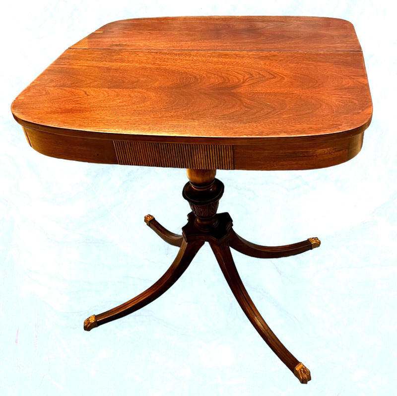 Georgian Style antique Mahogany Flip Top Game Table or Hall Console 32” gallery