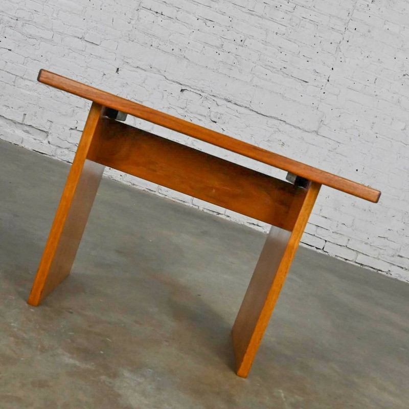 Scandinavian Modern Teak Rectangular Side End Table Tile Insert by Gangso Mobler gallery