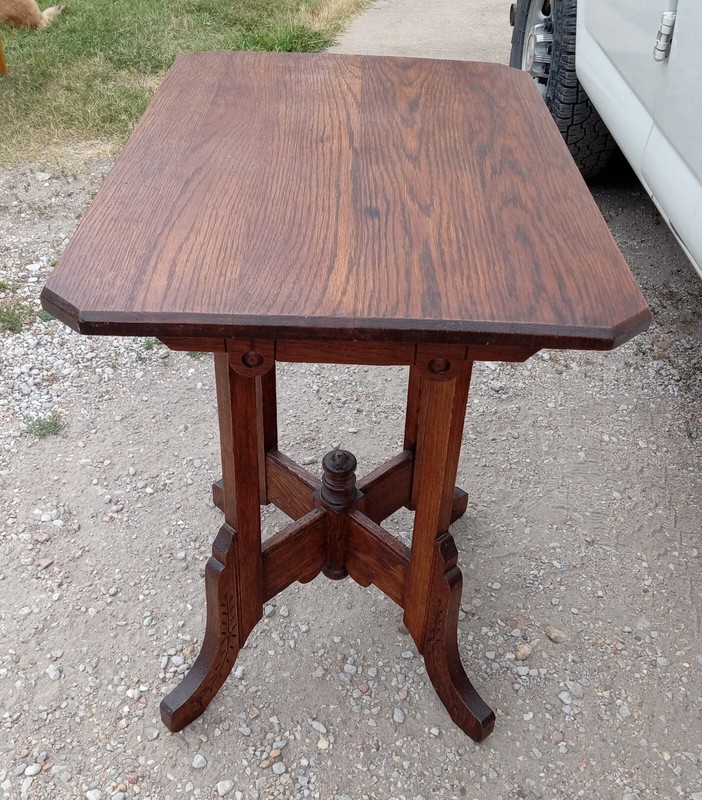 Solid Oak Carved Parlor Table / Center Table (PRT139) gallery