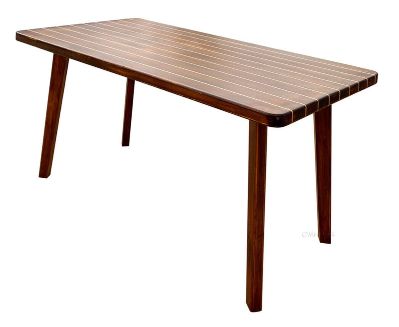 Nautical Dining & Kitchen Table 50" Cedar Wood Chris Craft Deck Style Furniture