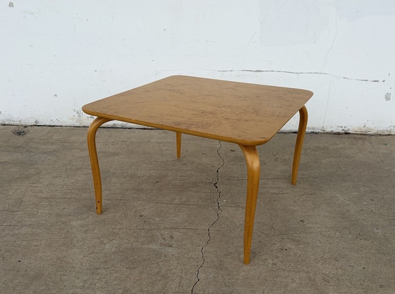 Bruno Mathsson Annika Table Square Small Side Burl Top Mid Century Modern Sweden