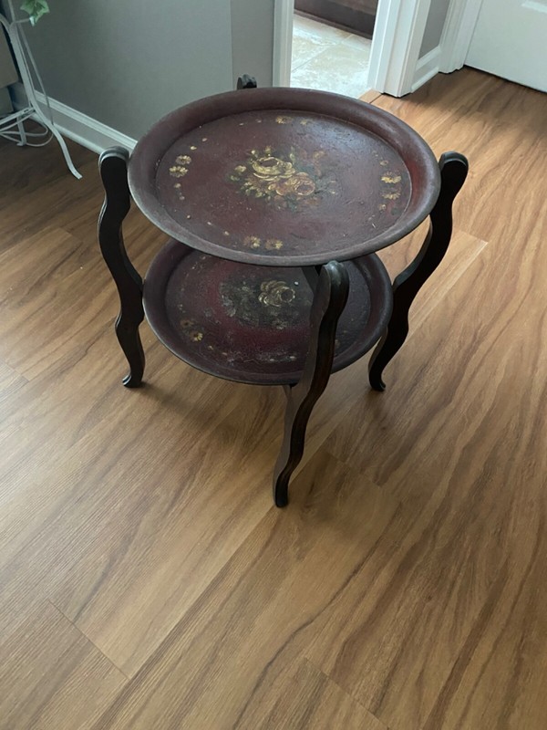 French Antique Roses Napoleon III Tray Table
