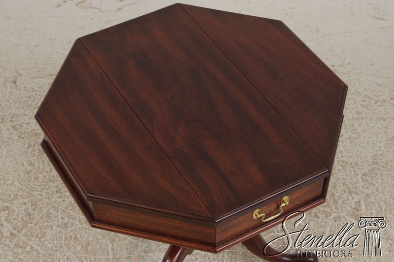 L72848: HENKEL HARRIS Mahogany Octagon Lift Top Table gallery