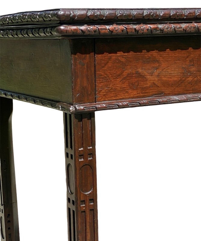 Antique Chippendale Mahogany Card Table with Foliate Carved Edge - Circa 1760 gallery