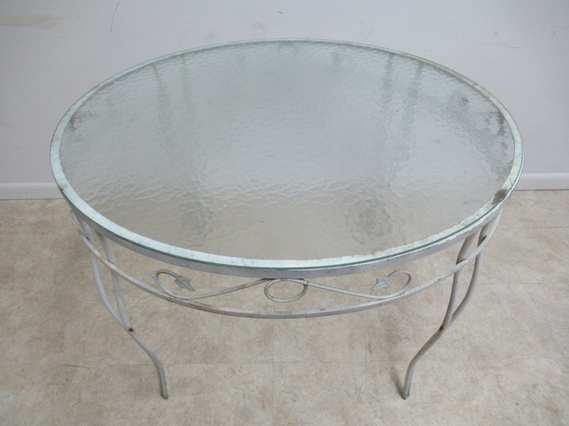 Vintage Round Outdoor Patio Porch Ivy Iron Dinette Dining Table gallery